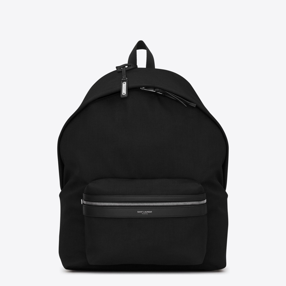 Saint Laurent Black Nylon & Leather Backpack